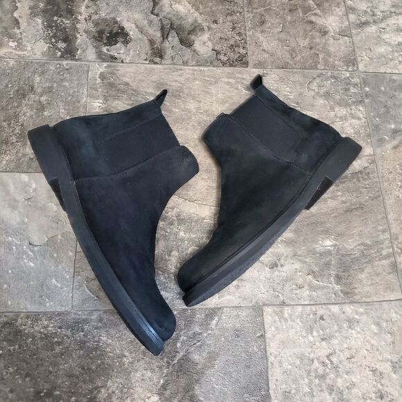 Blondo Waterproof Grant Black Nubuck Leather Chelsea Zip Ankle Boots Booties‎ 8